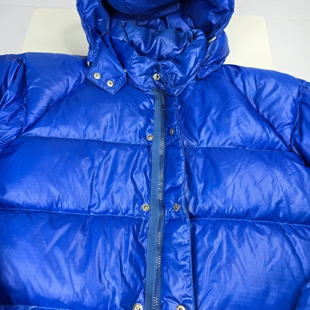 Vintage 80s Contender Goose Down Puffer Jacket‎ Mens XL Blue Hooded Winter Coat - Picture 2 of 6